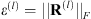 $ {\epsilon }^{(l)}={||{\mathbf{R}}^{(l)}||}_F$