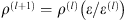 $ {\rho }^{(l+1)}={\rho }^{(l)}\left(\epsilon /{\epsilon }^{(l)}\right)$