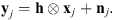 $$ {\mathbf{y}}_j=\mathbf{h}\otimes {\mathbf{x}}_j+{\mathbf{n}}_j. $$