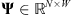 $ \mathbf{\Psi }\in {\mathbb{R}}^{N\times W}$