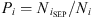 $ {P}_i={N}_{{i}_{\mathrm{SEP}}}/{N}_i$