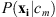 $ P({\mathbf{x}}_{\mathbf{i}}|{c}_m)$