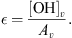$$ \epsilon =\frac{{[\mathrm{OH}]}_v}{{A}_v}. $$
