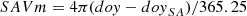 $$ {SAVm}=4\pi ({doy}-{{doy}}_{{SA}})/365.25 $$