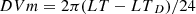 $$ {DVm}=2\pi ({LT}-{{LT}}_D)/24 $$