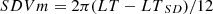 $$ {SDVm}=2\pi ({LT}-{{LT}}_{{SD}})/12 $$