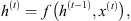 $$ {h}^{(t)}=f\left({h}^{\left(t-1\right)},{x}^{(t)}\right), $$