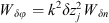 $ {W}_{{\delta \phi }}={k}^2\delta {z}_j^2{W}_{{\delta n}}$