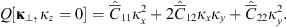 $$ Q[{\mathbf{\kappa }}_{\perp },{\kappa }_z=0]={\widehat{\bar{C}}}_{11}{\kappa }_x^2+2{\widehat{\bar{C}}}_{12}{\kappa }_x{\kappa }_y+{\widehat{\bar{C}}}_{22}{\kappa }_y^2. $$