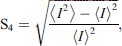 $$ {\mathrm{S}}_4=\sqrt{\frac\left\langle {I}^2\right\rangle-\left\langle I\right\rangle^2}{\left\langle I\right\rangle^2}}, $$
