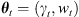 $ {{\theta }}_t=({\gamma }_t,{w}_t)$