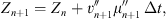 $$ {Z}_{n+1}={Z}_n+{v}_{n+1}^{\Prime }{\mu }_{n+1}^{\Prime }\enspace \Delta t, $$