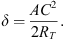 $$ \delta =\frac{A{C}^2}{2{R}_T}. $$
