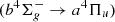 $ ({b}^4{\mathrm{\Sigma }}_g^{-}\to {a}^4{\mathrm{\Pi }}_u)$
