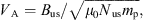 $$ {V}_{\mathrm{A}}={B}_{\mathrm{us}}/\sqrt{{\mu }_0{N}_{\mathrm{us}}{m}_{\mathrm{p}}}, $$