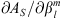 $ \partial {A}_S/\partial {\beta }_l^m$