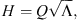 $$ H=Q\sqrt{\mathrm{\Lambda }}, $$