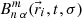 Mathematical equation: $ B^m_{n\,\alpha }(\vec{r}_i , t, \sigma ) $